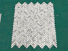 Arabescato Corchia 1x4 herringbone polished white marble mosaic tiles