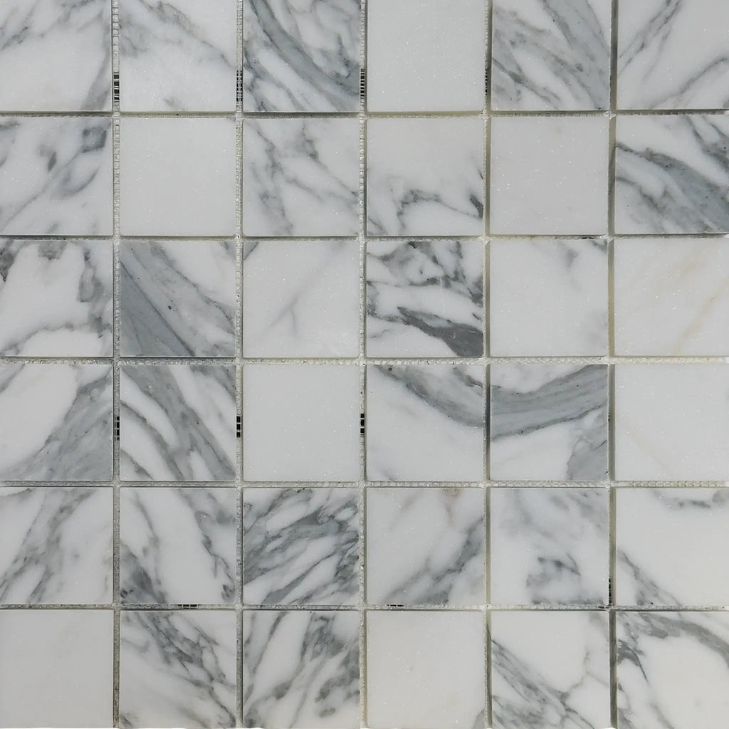 White marble mosaic tile Arabescato Corchia 2X2 polished or honed finish