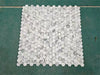 White and gray Arabescato Corchia 2-inch hexagon polished marble mosaic tile