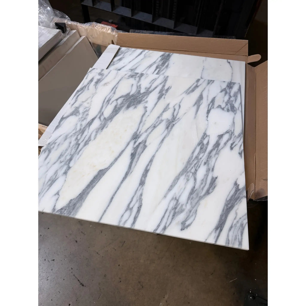 Polished Arabescato Corchia 24x24 marble tile with Carrara veining