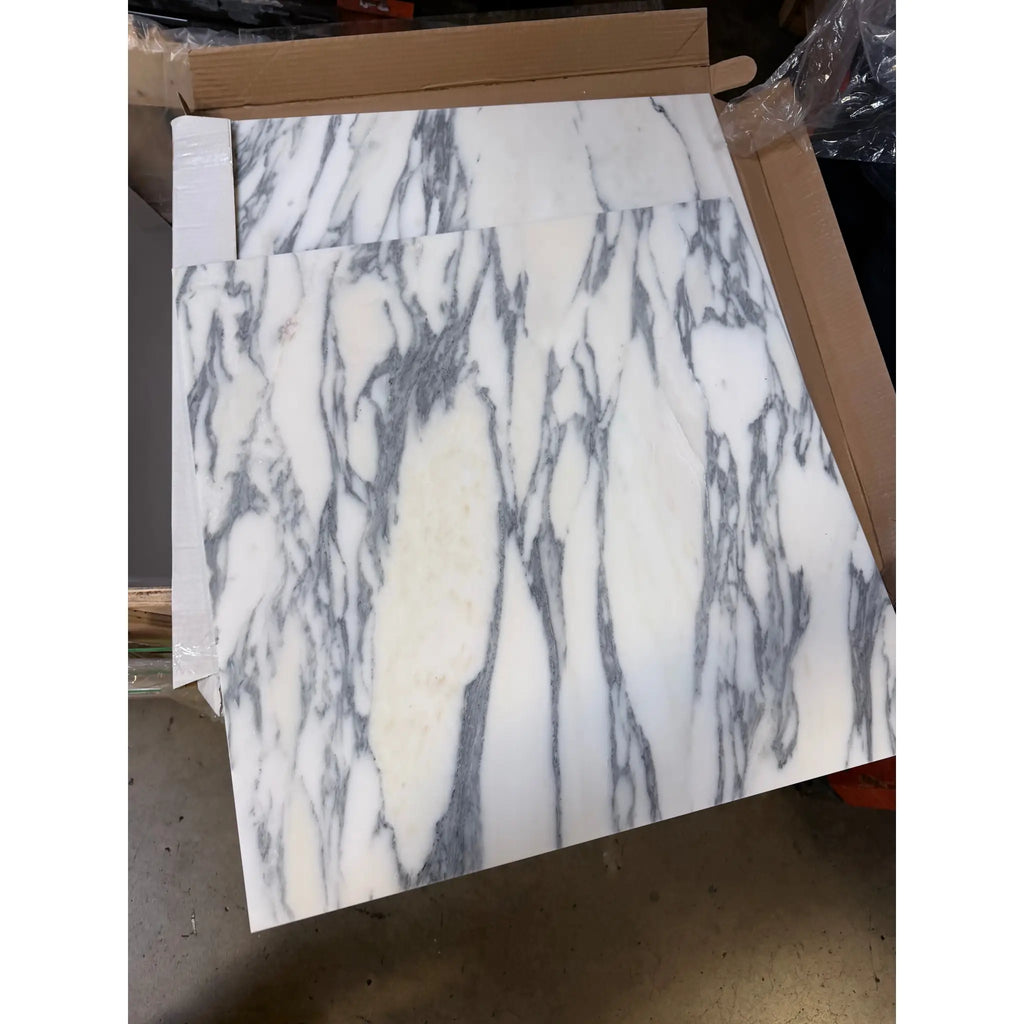 Arabescato Corchia 24x24 polished marble tile with gray veining
