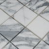 Alternating marble and white square tiles of Arabescato Corchia 2X2 Polished or Honed