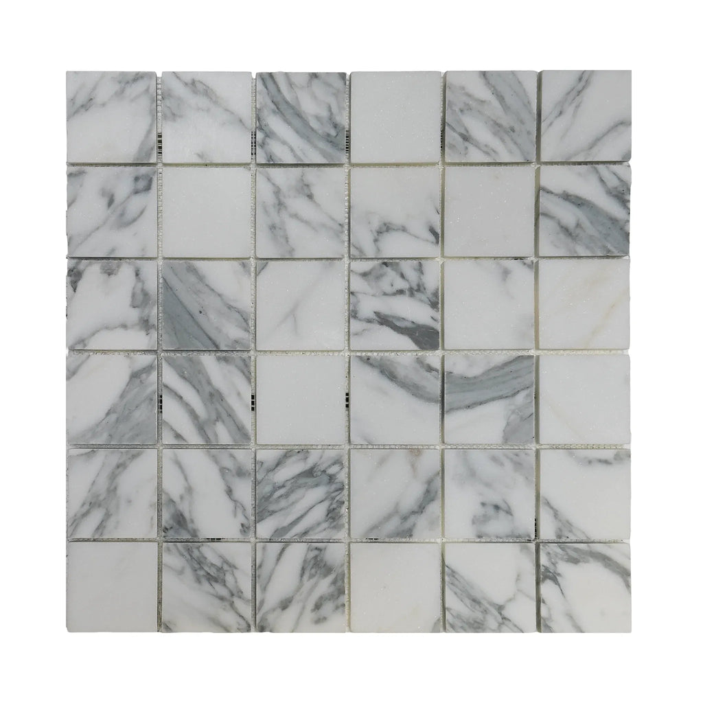 Square marble mosaic tile of Arabescato Corchia 2X2 in polished or honed finish