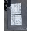 Two sheets of white and gray marble mosaic tiles for Arabescato Corchia 2x2 product