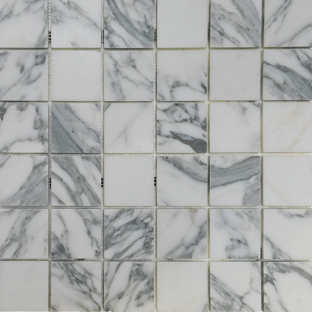 White marble mosaic tile Arabescato Corchia 2X2 polished or honed finish