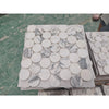 Arabescato Corchia large penny round polished white gray marble mosaic tiles