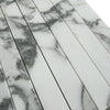Marble-patterned rectangular tiles of Arabescato Corchia Marble Mosaic design