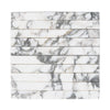 Marble-patterned stacked tiles in Arabescato Corchia Marble 1 1/8 X 12 Mosaic design