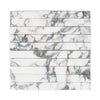 Marble-patterned stacked tiles in Arabescato Corchia Marble 1 1/8 X 12 Mosaic design