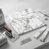 Arabescato Corchia marble 1 1/8 x 12 mosaic white and gray polished marble tile strips with sleek finish