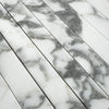 White marble strips of Arabescato Corchia Marble 1 1/8 X 12 Mosaic for elegant design