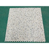 Arabescato Corchia PennyRound polished square mosaic tile panel