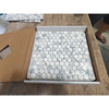 White Arabescato Corchia PennyRound polished mosaic tiles in box