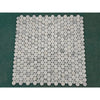 Arabescato Corchia PennyRound white marble mosaic tile, polished grid pattern