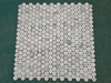 Arabescato Corchia PennyRound white marble mosaic tile, polished grid pattern
