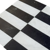 Black and white striped tiles in Arezzo Carrara White and Nero Marquina 4X12 Set