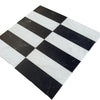 Black and white striped tiles from Arezzo in Carrara White and Nero Marquina 4X12 Set