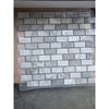 Atlantic Gray Marble 1x2 brick mosaic tile panel with gray veining