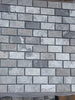 Atlantic Gray Marble 1x2 brick mosaic tiles in polished gray stone pattern