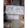Gray and white Atlantic Gray Marble 1x2 brick mosaic tiles in polished or honed subway pattern