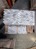Gray and white Atlantic Gray Marble 1x2 brick mosaic tiles in polished or honed subway pattern