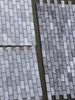 Atlantic Gray Marble 1x2 Brick Mosaic Tumbled tiles with subtle veining