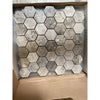 Atlantic gray marble 2 inch hexagon mosaic tiles with polished or honed natural gray and beige veining pattern