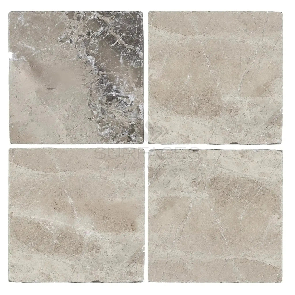 Atlantic Gray Marble 6X6 Polished or Honed tiles in four square marble pieces