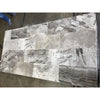 Gray Marble Tile Panel of Atlantic Gray Marble Ledger-Panel Corner Mosaic