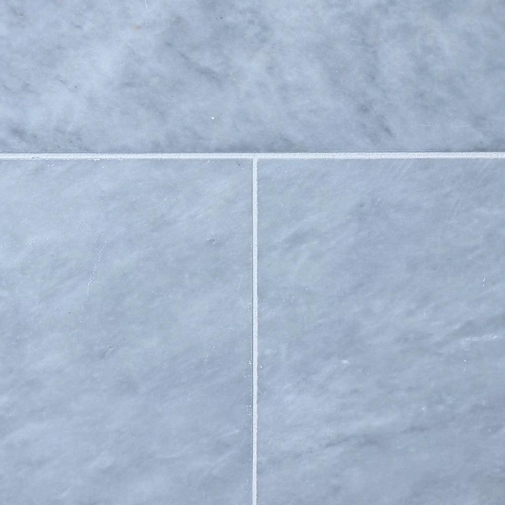 Light gray Azure Imperio 12x12 marble tile with subtle veining and polished finish
