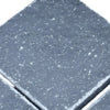 Dark gray Bardiglio 3x3 tumbled square tile with white speckles and fine scratches