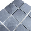 Bardiglio 3X3 Tumbled mosaic with gray tiles, white flecks, and natural stone variations
