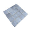 Gray Bardiglio 3x3 tumbled diamond-shaped mosaic tiles with textured finish