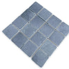 Matte blue-gray Bardiglio 3x3 tumbled square mosaic tiles for interior design
