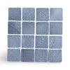 Square Blue-Gray Bardiglio 3x3 Tumbled Stone Tiles with Speckled Texture