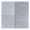 Four gray Bardiglio Imperiale 12x12 polished or honed marble tiles displayed