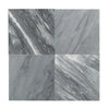 Four gray marble tiles of Bardiglio Imperiale 12X12 Marble Tumbled design