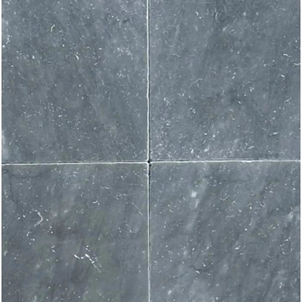 Gray stone tile arrangement of Bardiglio Imperiale 12X12 Marble Tumbled