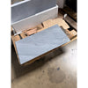 Bardiglio imperiale 12x24 gray marble tile with subtle white veining polished or honed resting on a wooden pallet