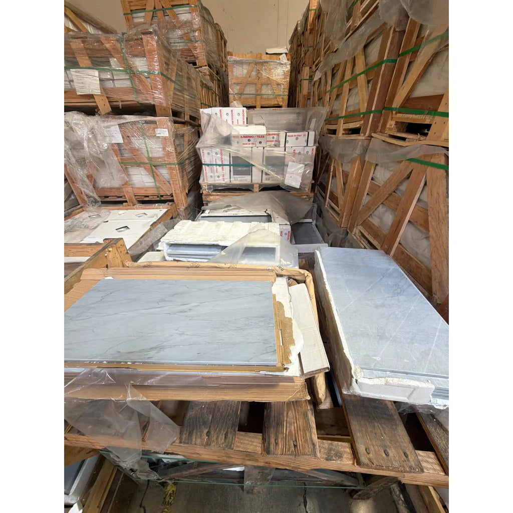 Bardiglio Imperiale 12x24 polished white marble tile with gray veining