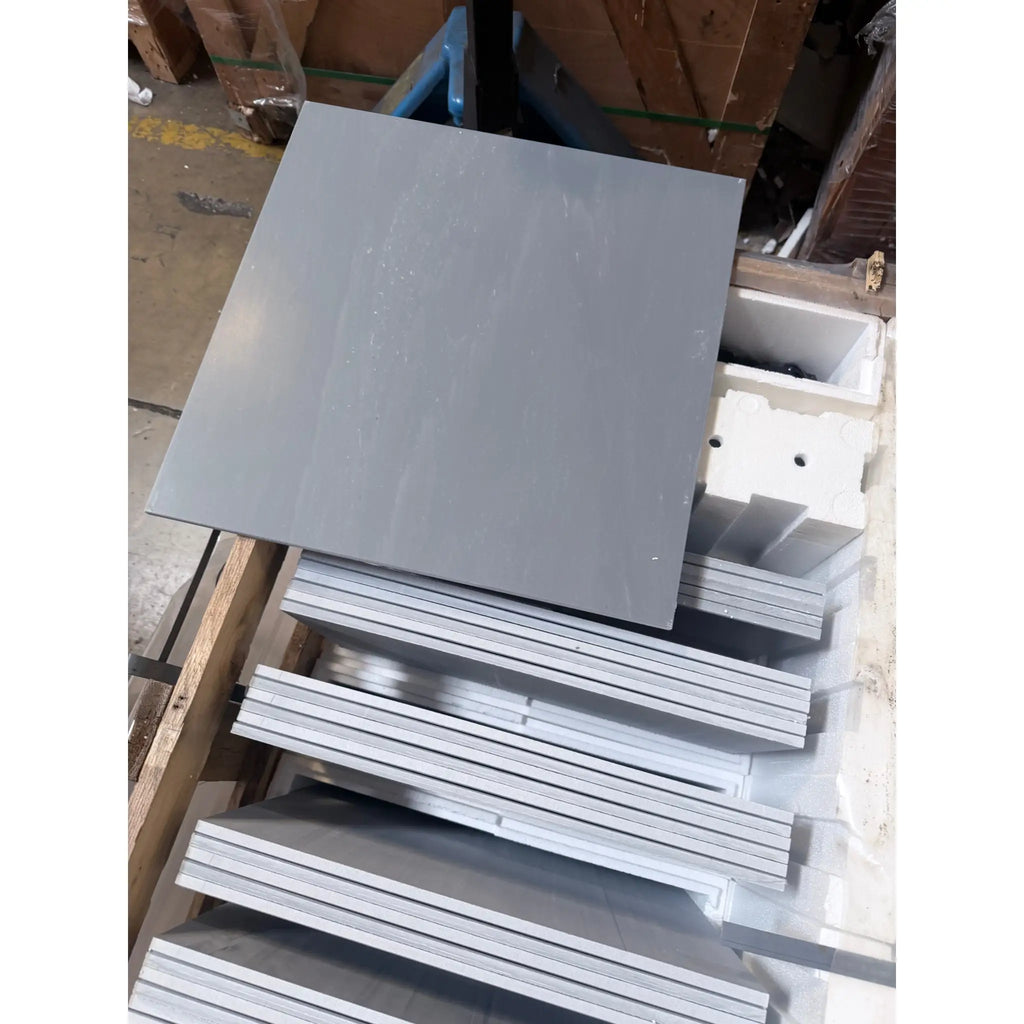 Polished Bardiglio Imperiale gray marble 18x18 square panel