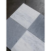 Square bardiglio imperiale 12x12 marble tumbled tiles in a checkerboard pattern of white veined and solid dark gray colors