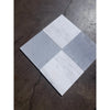 Four square bardiglio imperiale 12x12 marble tumbled tiles with white marble gray veining and solid light gray stone surfaces