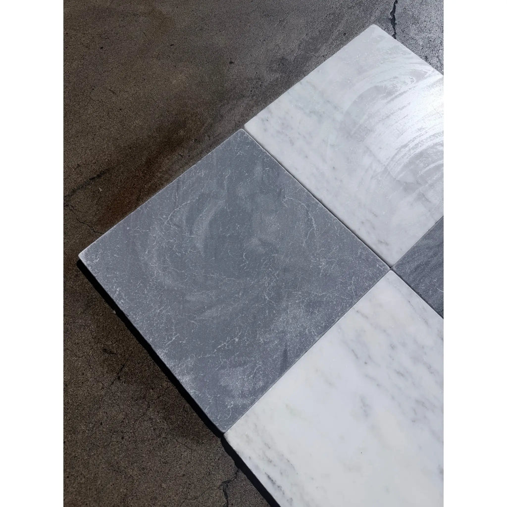 Bardiglio imperiale 12x12 marble tumbled gray and white marble tiles with subtle veining patterns