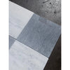 Bardiglio Imperiale 12x12 marble tumbled tiles in white with gray veining and solid slate-gray in checkerboard pattern
