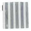 Alternating gray and white striped stone tile in Bardiglio Imperiale and White Carrara Marble