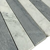 Alternating gray and white marble tiles from Bardiglio Imperiale and White Carrara Mosaic