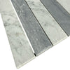 Bardiglio Imperiale and White Carrara Marble tile strips for elegant mosaic designs
