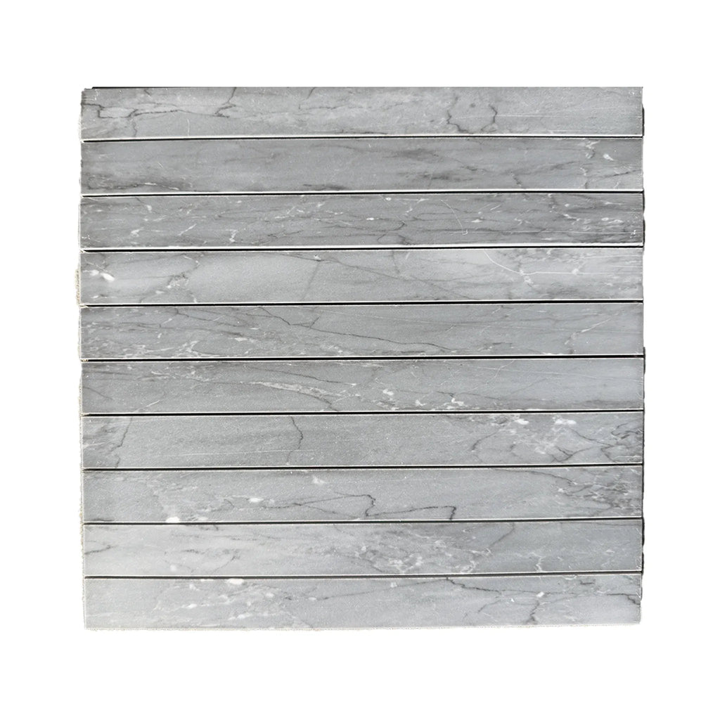 Gray marble tile mosaic, Bardiglio Imperiale Marble 1 1/8 X 12 Mosaic design