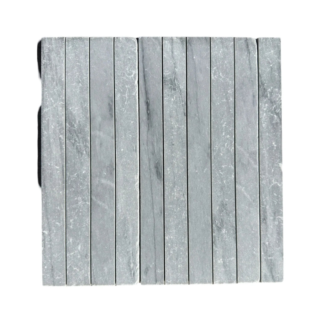 Stack of gray Bardiglio Imperiale Marble tiles for elegant mosaic designs